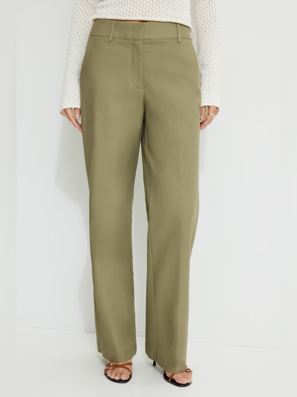 NWT Dynamite Clean Straight Leg Pants in Safari Green - Size 4 - Picture 2 of 11